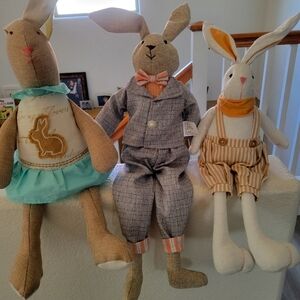 Charming Bunny Trio Plush Toy Set